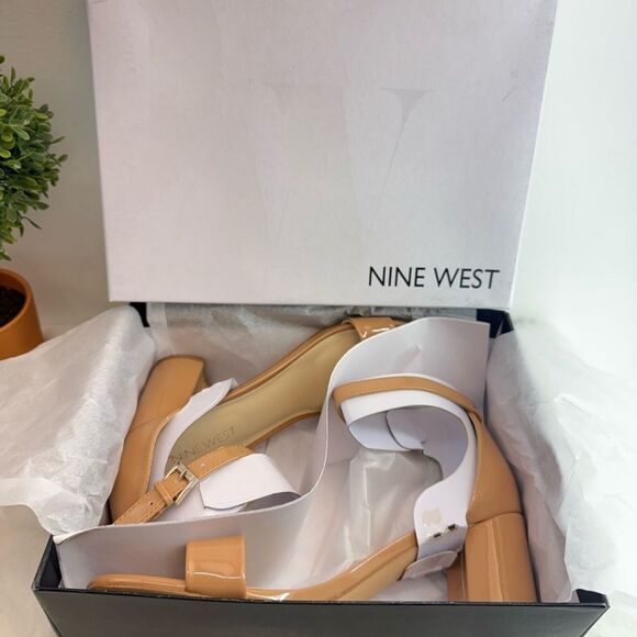 NINE WEST WOMEN SHOES SIZE 7.5 M PRUCE ANKLE STRAP BLOCK HEEL SANDALS - Picture 12 of 15